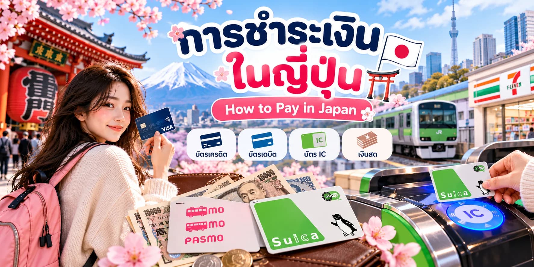 เที่ยวญี่ปุ่นใช้เงินยังไง? บัตร เงินสด และ IC Card | Yahweh Booking