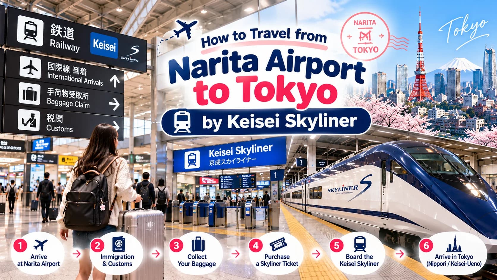 Narita Airport to Tokyo by Keisei Skyliner | Yahweh Booking